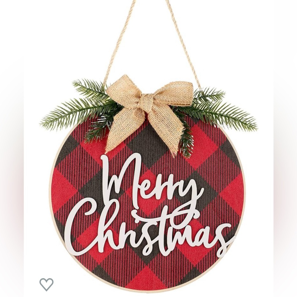 NEW Plaid Merry Christmas Wall Hanging/Front Door Decor
